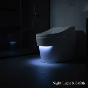 Subtle night light feature for safe, late-night use of your auto bidet toilet