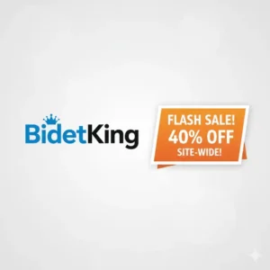 The official BidetKing logo next to a large, attention-grabbing digital sale tag, highlighting the available bidetking coupon offer.