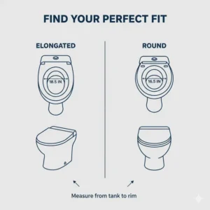 A comparison image detailing the two main shapes—elongated and round—to ensure you choose the best toilet bidet combo fit for your bathroom.