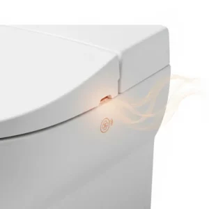 Shot of the warm air dryer function integrated into the best toilet bidet combination.