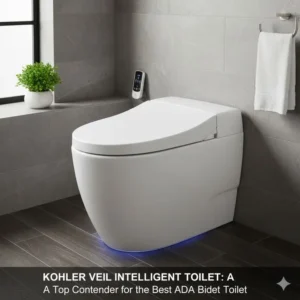 The Kohler Veil, a highly-rated competitor for the title of best ADA toilet with bidet on the market.