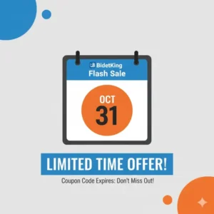 A calendar icon or graphic highlighting a specific date, symbolizing the limited time a bidetking coupon or discount code is available before it expires.