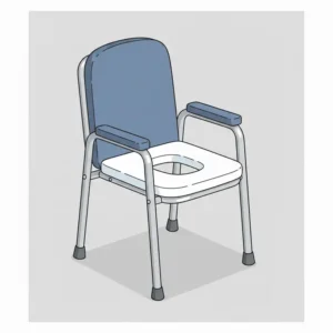 A heavy-duty bariatric toilet chairs for disabled individuals with a wider seat frame and increased weight capacity for extra support.
