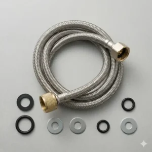 Illustration 2: Durable braided stainless steel bidet parts hose designed for leak-proof water connection.