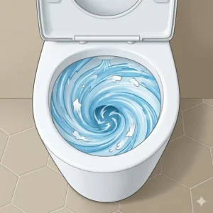 An internal diagram showing the powerful Tornado Flush system of a toto tankless toilet.