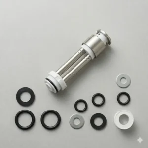 Illustration 4: A replacement retractable bidet parts nozzle featuring dual-wash functionality for personal hygiene.