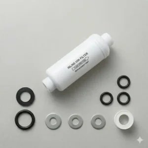 Illustration 5: An inline bidet parts water filter designed to remove impurities and extend the lifespan of electronic bidet seats.