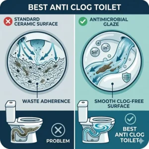 Common plumbing clog points and how the best anti clog toilet avoids them.