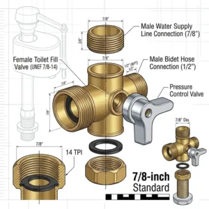 Step-by-step guide on how to install a bidet t connector to a toilet fill valve.