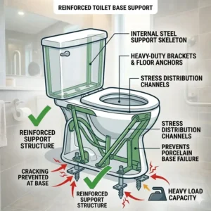 Structural diagram of the internal steel reinforcement used in the best toilet for obese person.