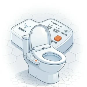 Detailed features and control panel of a japanese wc bidet