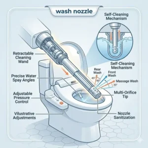 Retractable wash wand mechanism of a japanese wc bidet