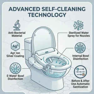 Advanced self-cleaning technology inside a japanese wc bidet