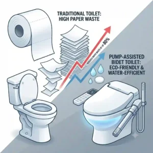 The remote control interface for operating the bidet toilet pump assisted toilet bidet.