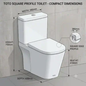 TOTO toilet square illustration 6 showing a water-saving feature.